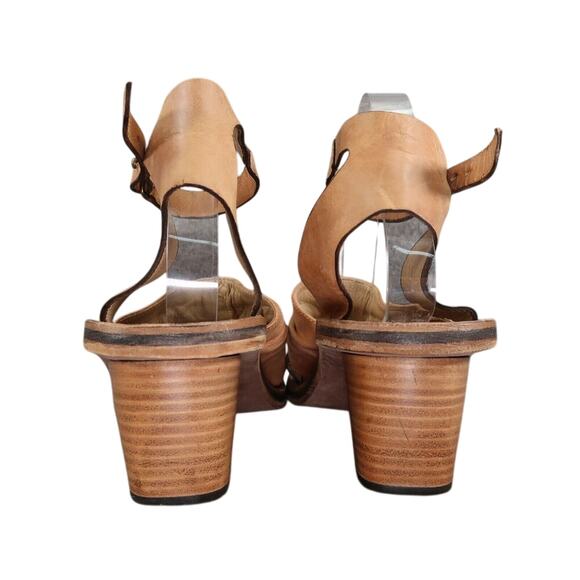 Michael Jolie Shoes Womens 40.5 Heel Sandals Leather Fashion Ankle Strap Brown - Picture 6 of 16